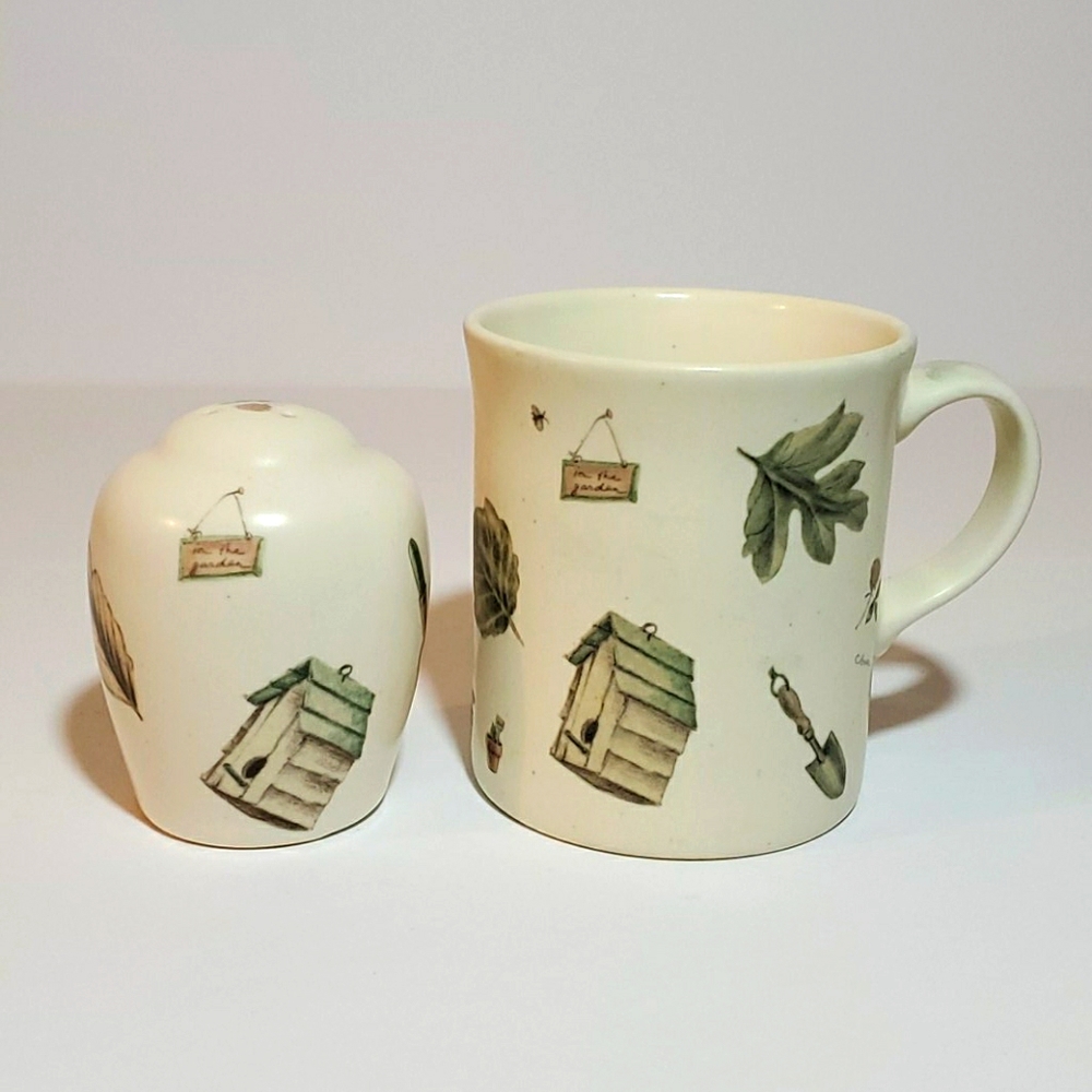 Pfaltzgraff Naturewood  Coffee Mug and salt shaker